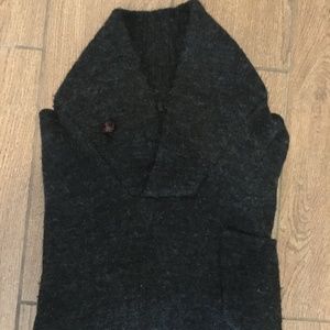 J. Crew Slim Grey Merino Pullover with Elbow Pads